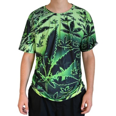 T-Shirt Psychedelic Cannabis Yeşil