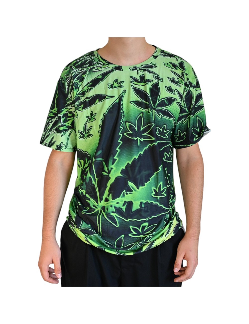 T-Shirt Psychedelic Cannabis Yeşil