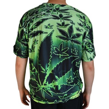 T-Shirt Psychedelic Cannabis Yeşil