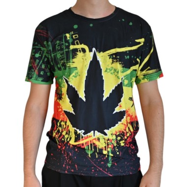 T-Shirt Cannabis Rasta Boyama