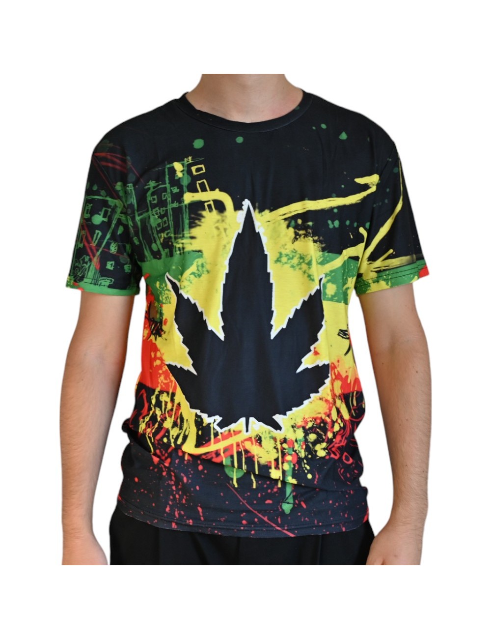 T-Shirt Cannabis Rasta Boyama