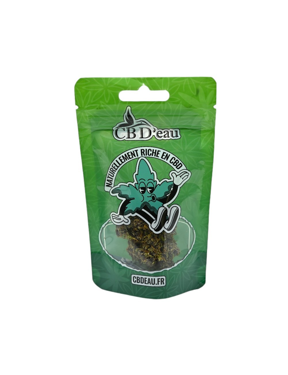 Satz von 100 grünen CBD'eau-Beuteln 140x85x50mm