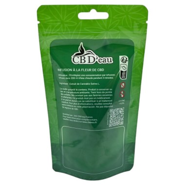 Packung mit 100 grünen CBD'eau-Beuteln 190x110x70mm