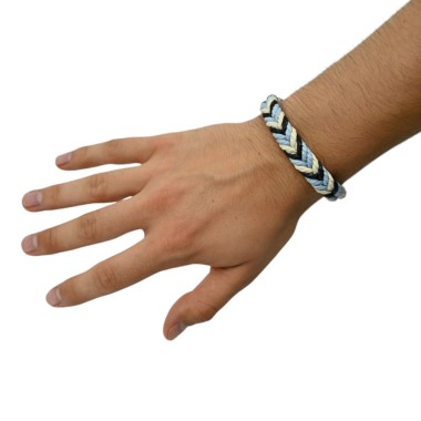 Örme çok renkli kenevir bileklik