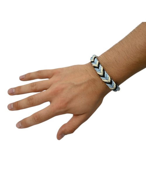 Örme çok renkli kenevir bileklik