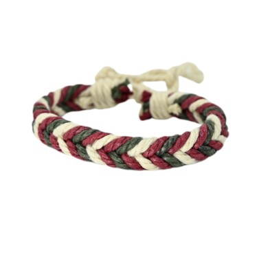 Kadınlar ve erkekler için ayarlanabilir örgülü kenevir bileklik