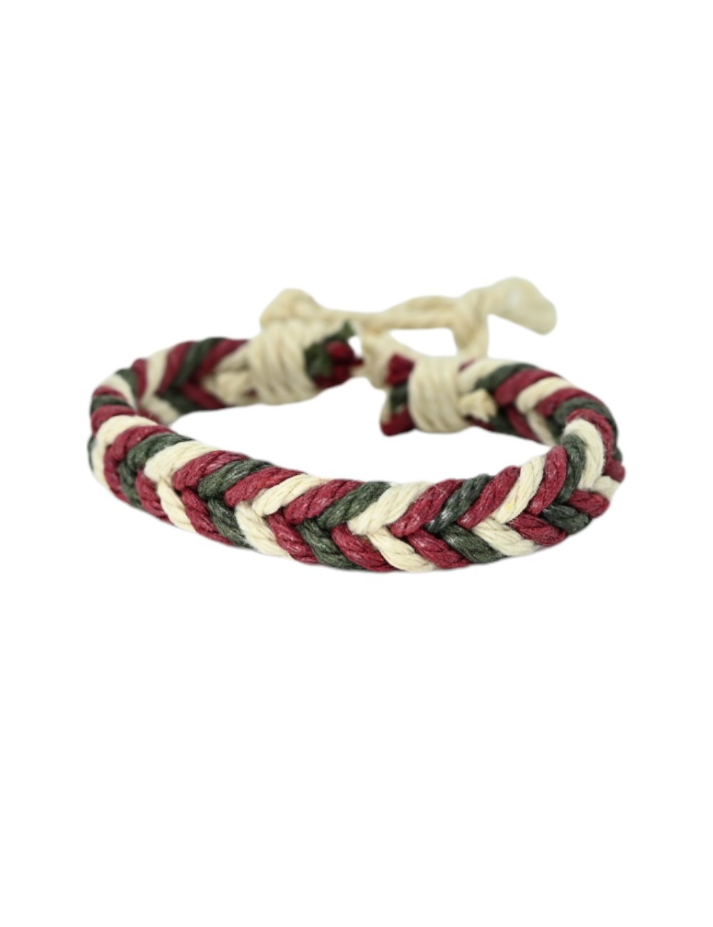 Kadınlar ve erkekler için ayarlanabilir örgülü kenevir bileklik