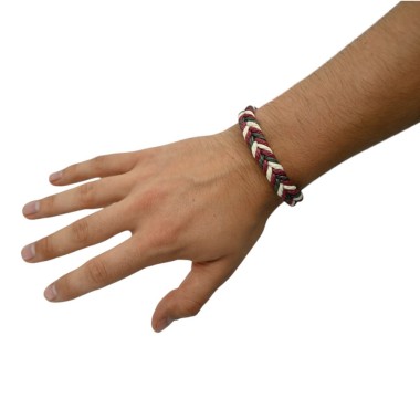 Kadınlar ve erkekler için ayarlanabilir örgülü kenevir bileklik