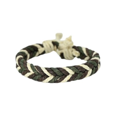 Tüm cinsiyetler için ayarlanabilir örgü kenevir bileklik