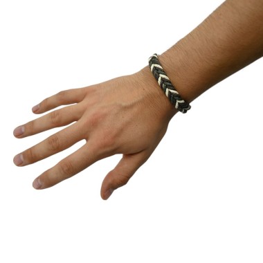 Tüm cinsiyetler için ayarlanabilir örgü kenevir bileklik