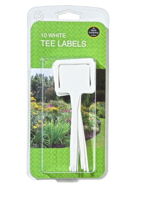 T şeklinde etiket tutucu, tek renkli beyaz, 10'lu set