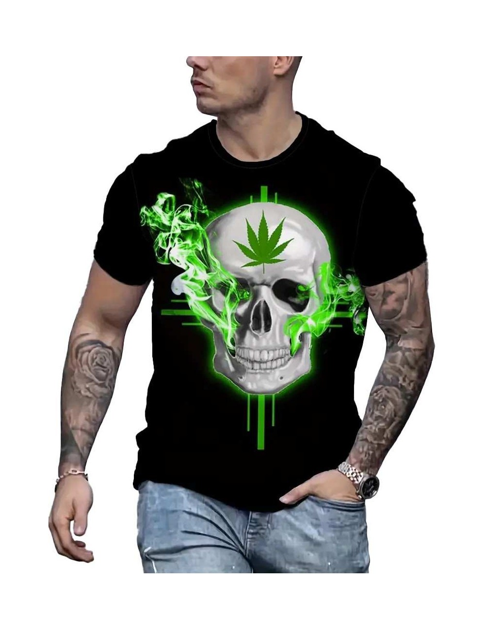 T-Shirt Beyaz Kafatası Ot