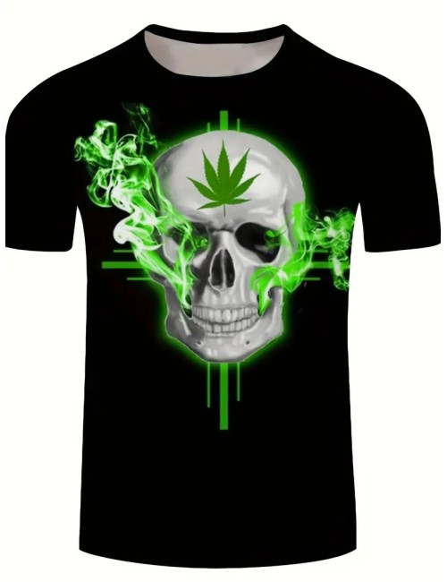 T-Shirt Beyaz Kafatası Ot