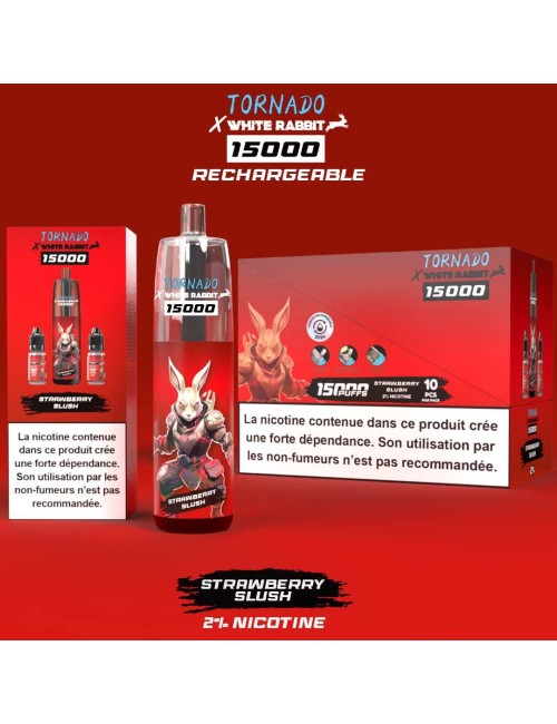 Puff WHITE RABBIT x TORNADO 15000 Çilek Slush