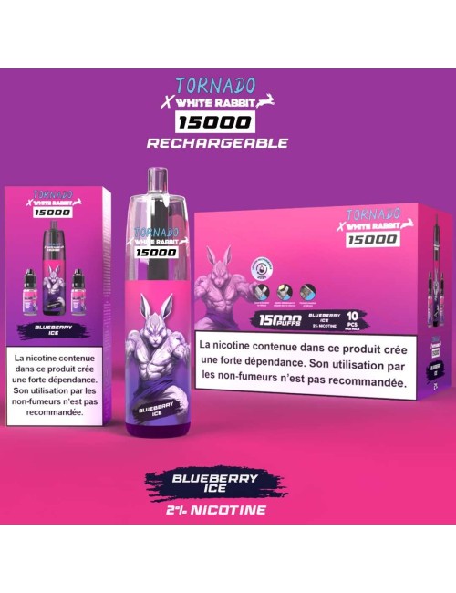 Puff WHITE RABBIT x TORNADO 15000 Yaban Mersini-Buz