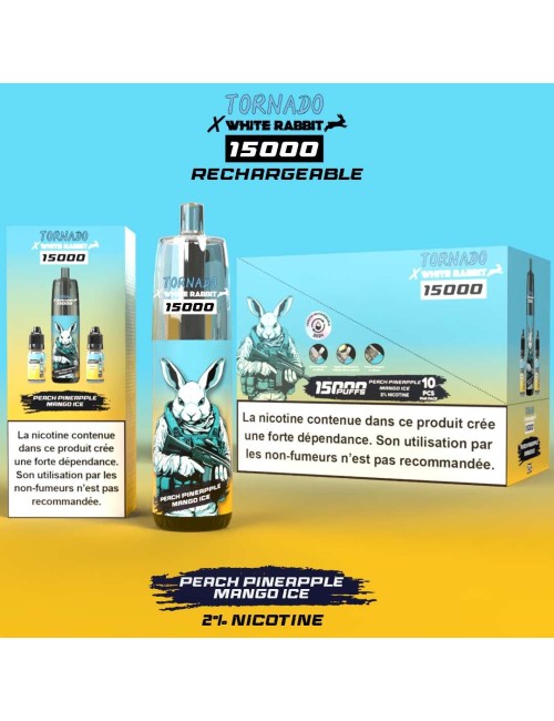 Puff WHITE RABBIT x TORNADO 15000 Şeftali Ananas Mango Buz