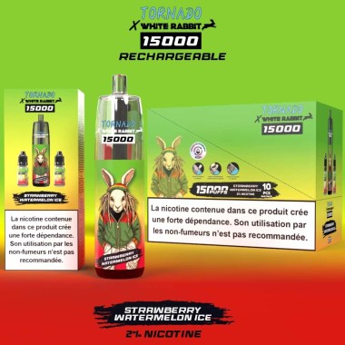 Puff WHITE RABBIT x TORNADO 15000 Çilek-Karpuz-Buz