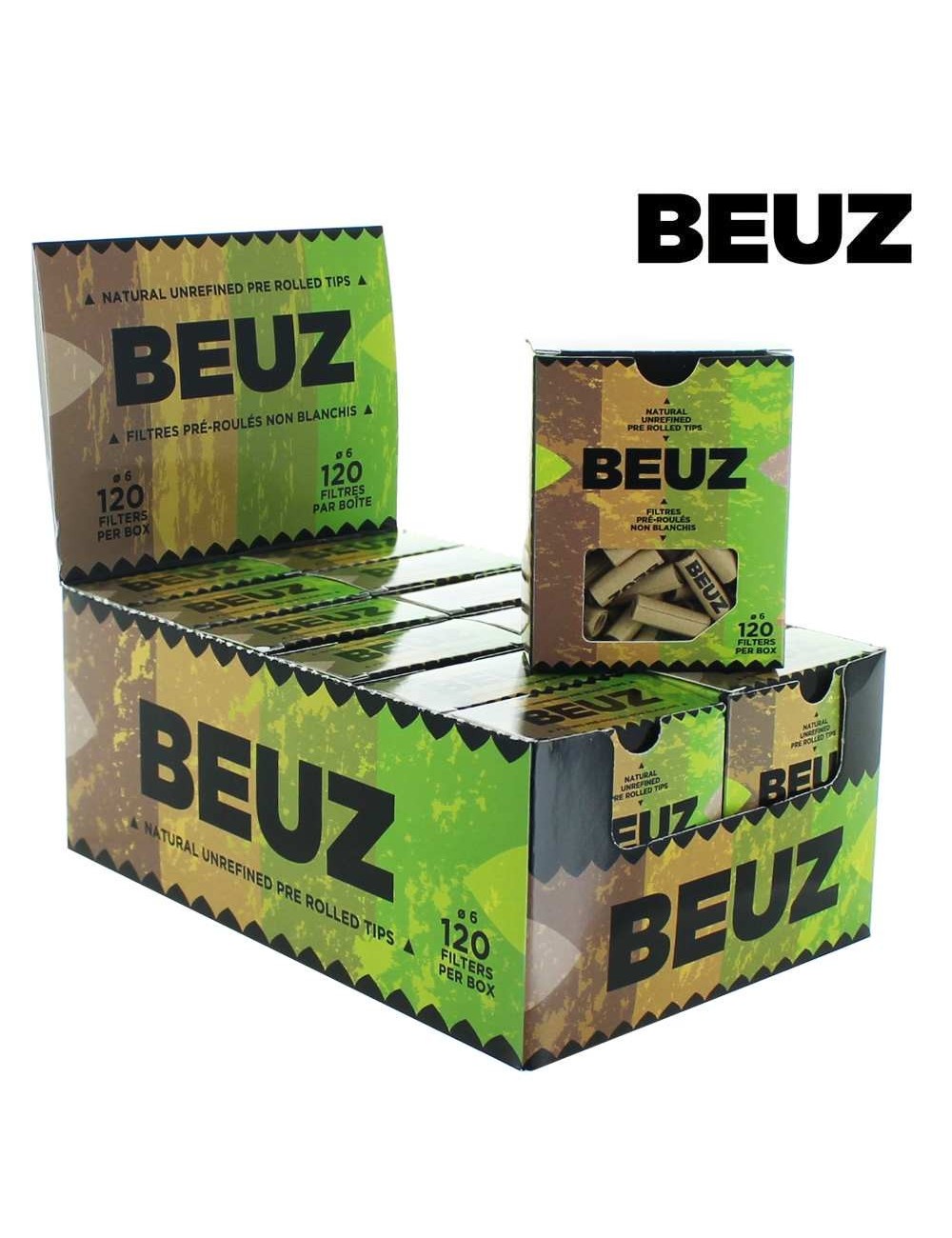 12 Kutu Beuz Karton Filtre önceden yuvarlanmış filtreler (120 Filtre/Kutu)