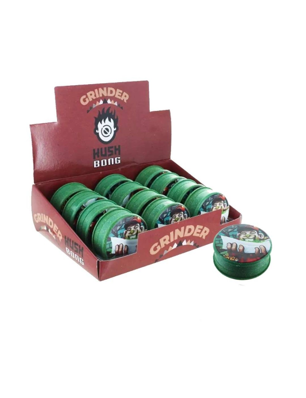 12 adet biyolojik olarak parçalanabilir yeşil kenevir grinder içeren kutu Rolling 50mm