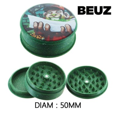 12 adet biyolojik olarak parçalanabilir yeşil kenevir grinder içeren kutu Rolling 50mm