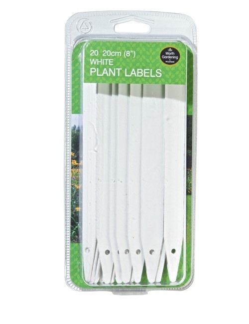 Beyaz Bitki Etiketleri 20cm 20'li Set