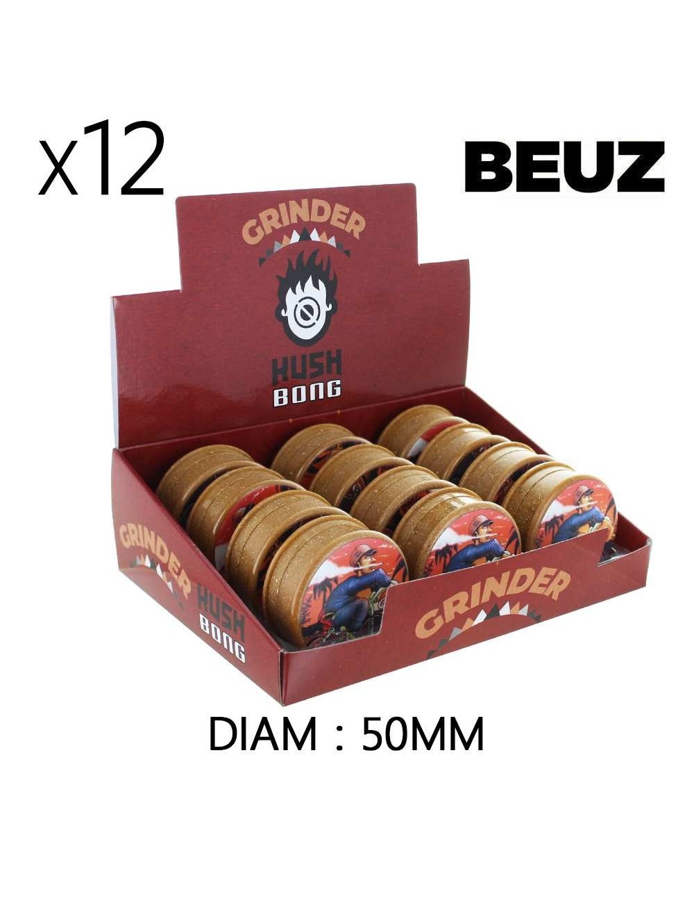 12'li Kenevir Öğütücü Bike Biyolojik Olarak Parçalanabilir Kahverengi 50mm Kutu