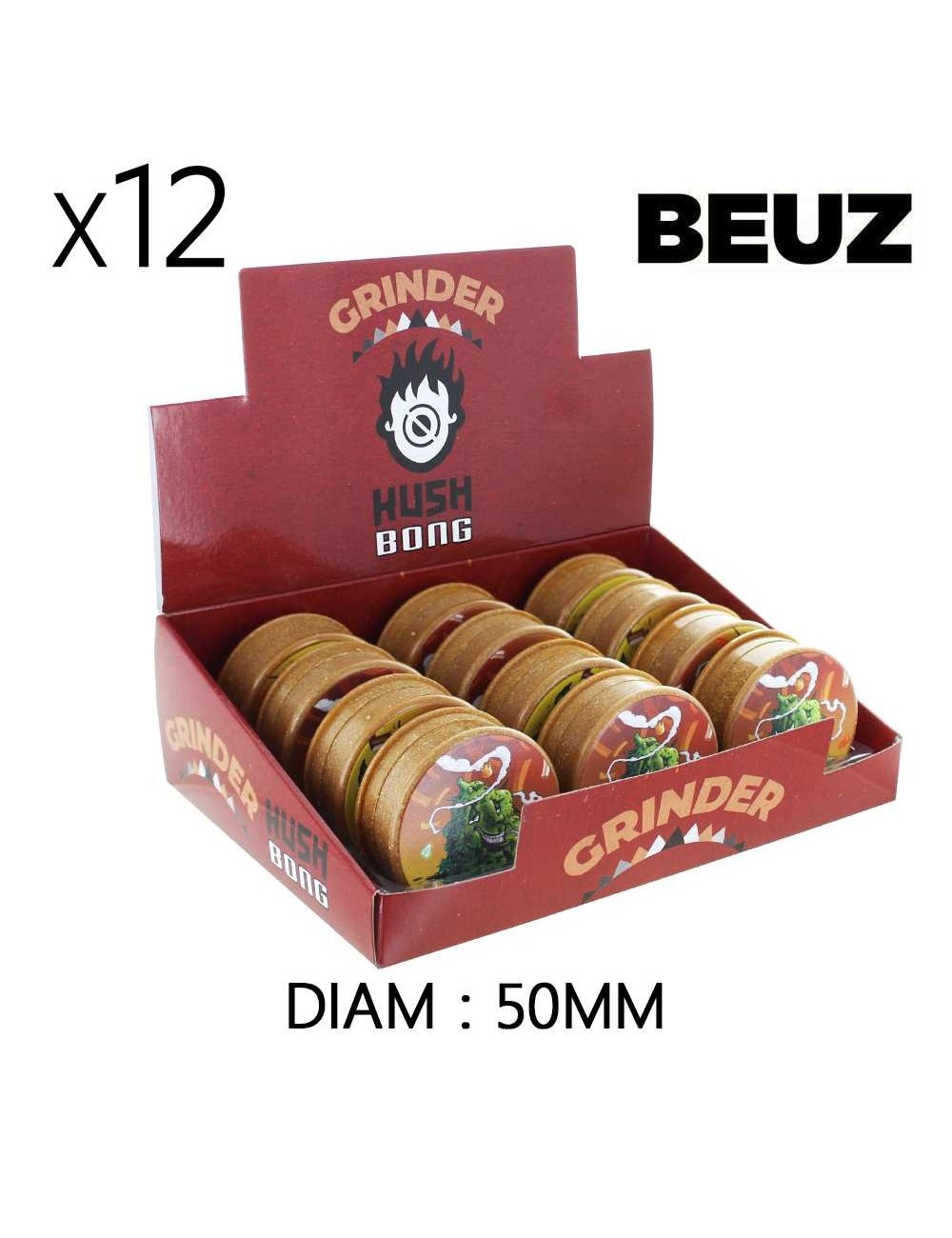 12'li paket kahverengi biyolojik olarak parçalanabilir Beuz Buds Kenevir Öğütücü 50mm