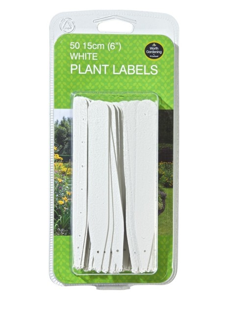Beyaz Bitki Etiketleri 15cm 50'li Set