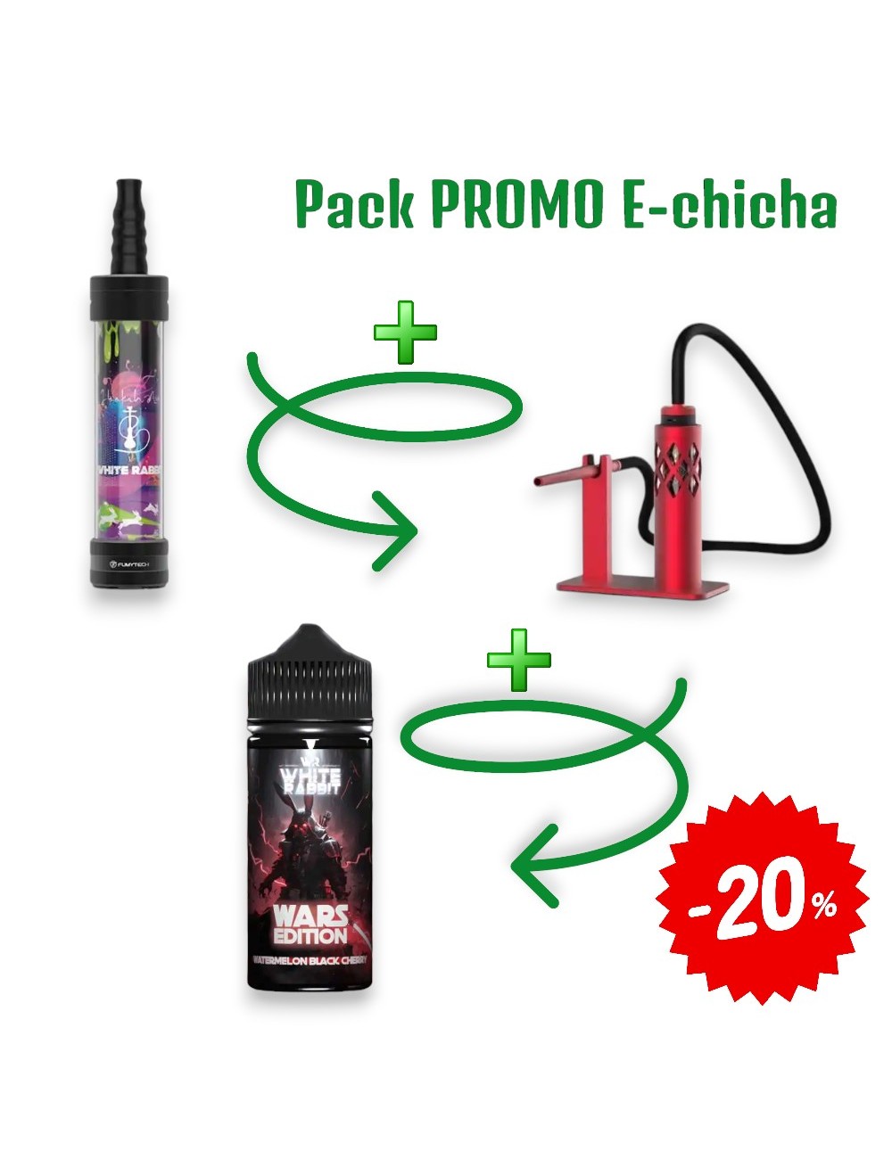 E-Shisha Seti White Rabbit Air Kırmızı