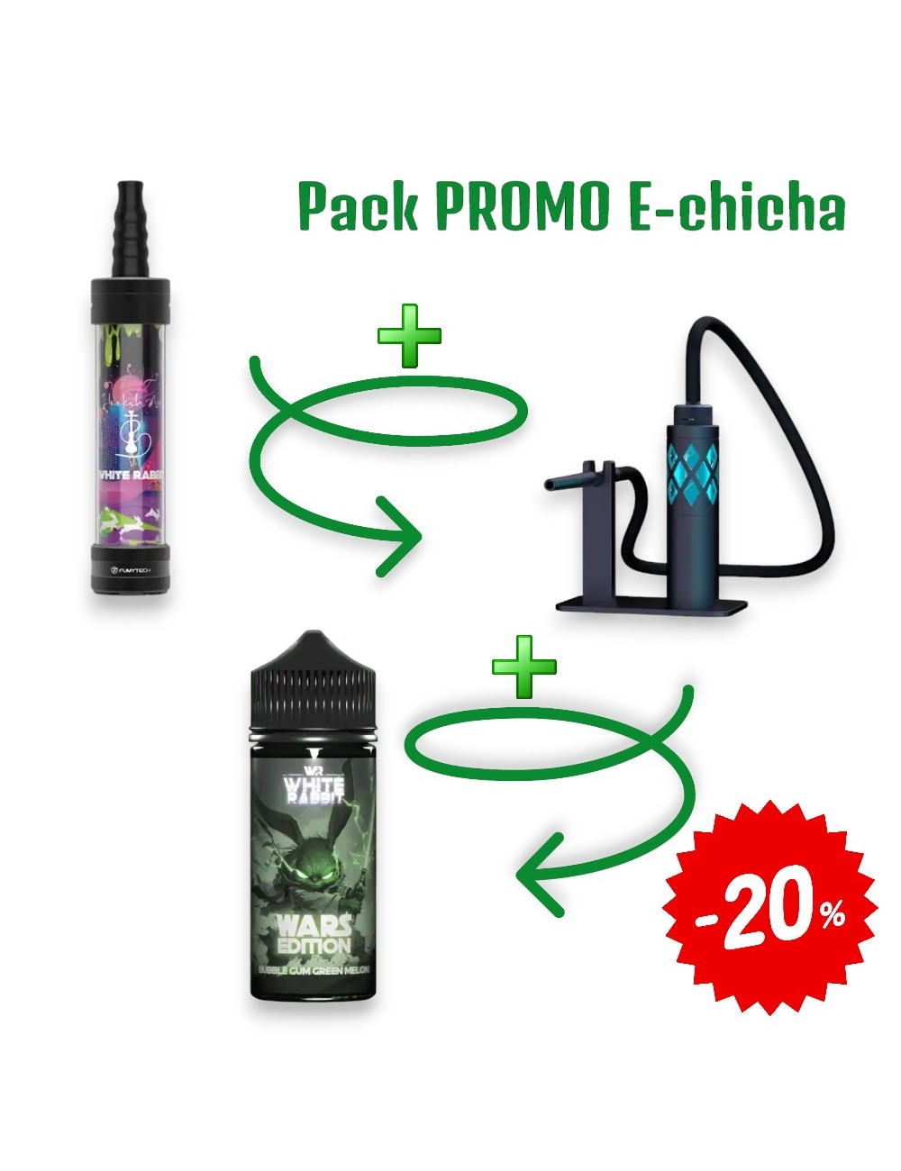 E-Shisha Seti White Rabbit Air Mavi