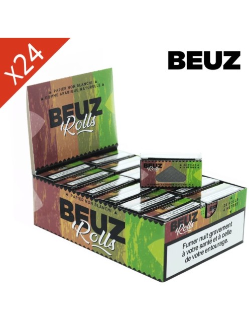 24 Rulo ağartılmamış kahverengi ince BEUZ sigara kağıdı içeren kutu