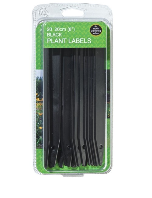 Siyah Bitki Etiketleri 20cm 20'li Set