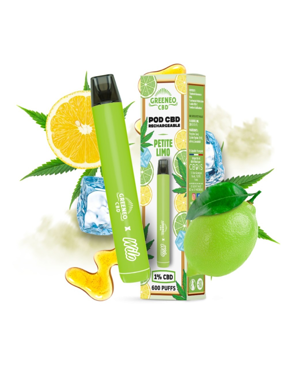 Şarj Edilebilir CBD Pod Küçük Limon | GREENEO