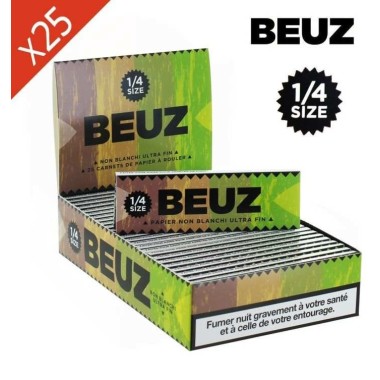 25 ağartılmamış 1/4 BEUZ sigara kağıdı kitapçığı içeren kutu