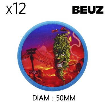 12'li Kutu Biyolojik Olarak Parçalanabilir Kenevir Öğütücü Mavi Smiley Valley 50mm