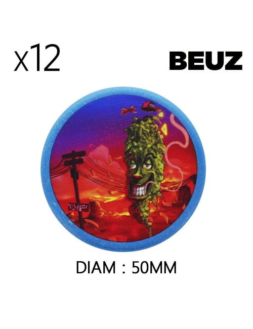 12'li Kutu Biyolojik Olarak Parçalanabilir Kenevir Öğütücü Mavi Smiley Valley 50mm