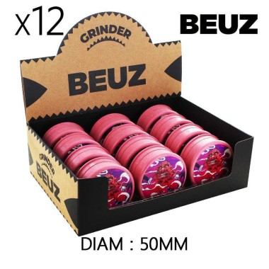 12 adet biyolojik olarak parçalanabilir kenevir öğütücü içeren kutu Pink Bloodybud 50mm