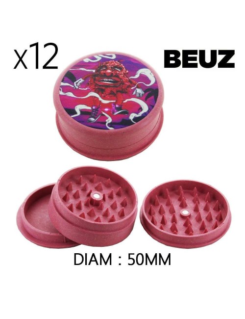 12 adet biyolojik olarak parçalanabilir kenevir öğütücü içeren kutu Pink Bloodybud 50mm