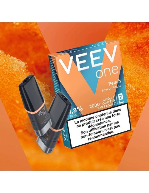 2'li paket önceden doldurulmuş Veev One Şeftali Pod'ları