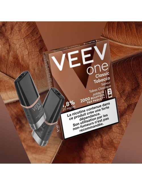 2'li Paket Veev One Classic Tobacco önceden doldurulmuş Pod'lar