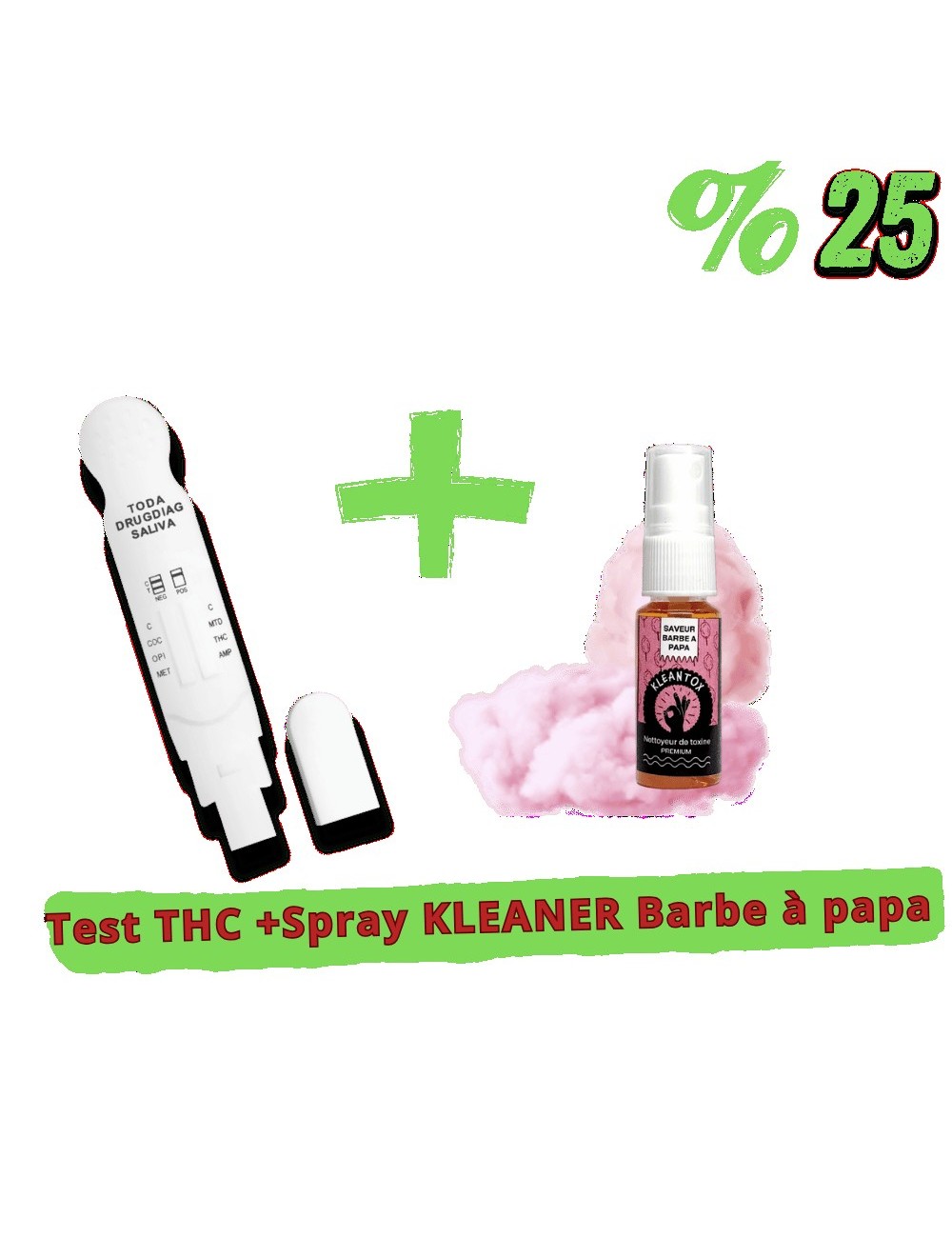Pack Test THC + Spray KLEANER KLEANTOX Pamuk Şeker