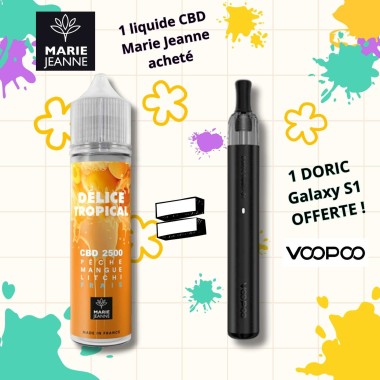 E-Liquid CBD Set Tropikal Lezzet Marie Jeanne + Doric Galaxy S1 Hediye
