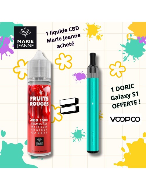 E-Liquid CBD Kırmızı Meyveler Marie Jeanne Paket + Ücretsiz Doric Galaxy S1