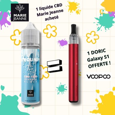 E-Liquid CBD Paketi Stroumfy Marie Jeanne + Bedava Doric Galaxy S1
