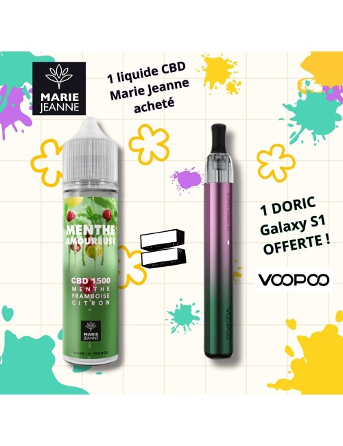 Pack E-Liquid CBD Nane Aşkı Marie Jeanne + Hediye Doric Galaxy S1