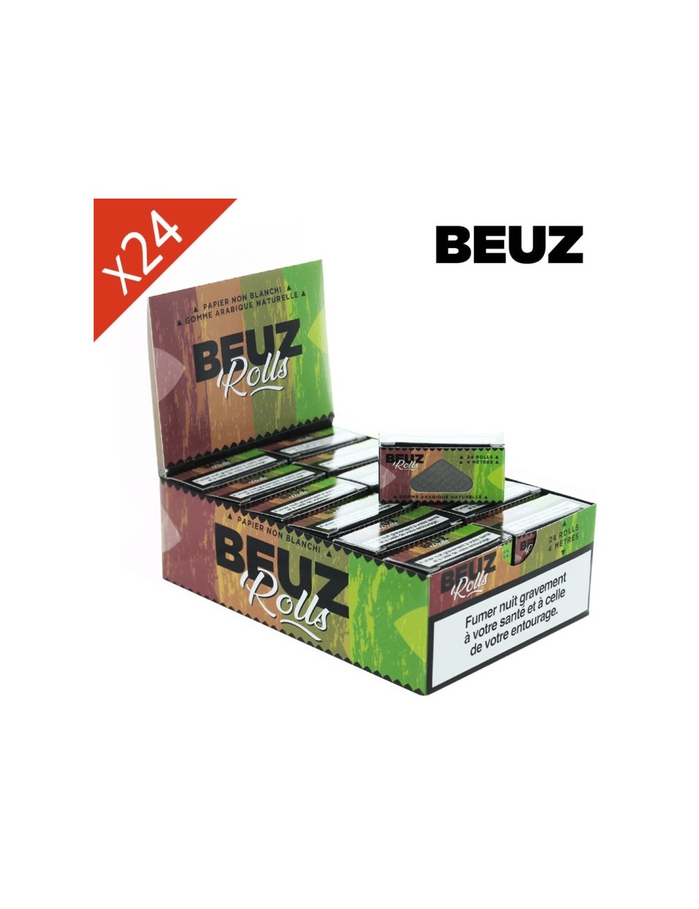 24'lük paket ağartılmamış kahverengi slim sigara kağıdı rulosu BEUZ