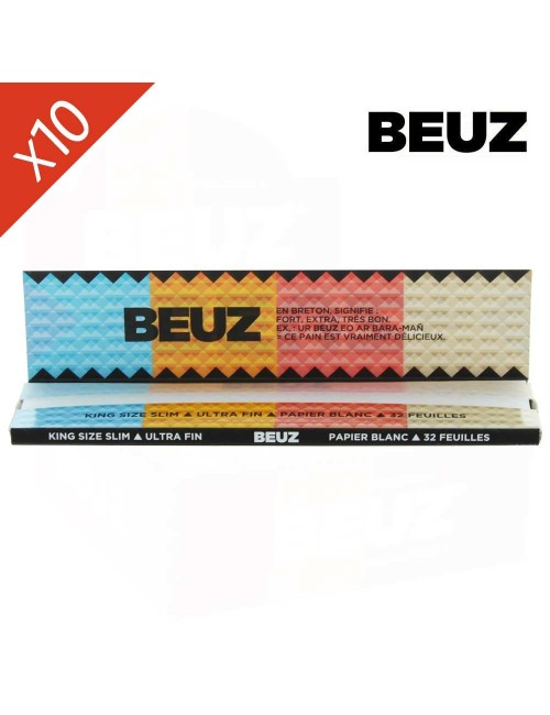 10er-Pack BEUZ Weiße Slim Blättchen zum Drehen