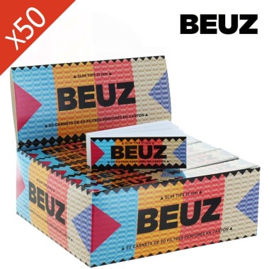 Schachtel mit 50 BEUZ Weiße Slim Filtertips aus Karton