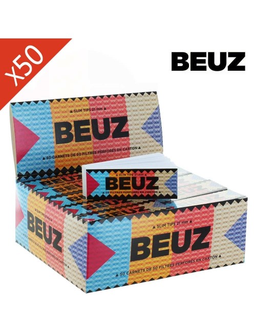 Schachtel mit 50 BEUZ Weiße Slim Filtertips aus Karton