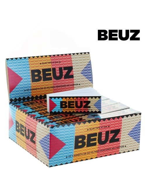 Schachtel mit 50 BEUZ Weiße Slim Filtertips aus Karton